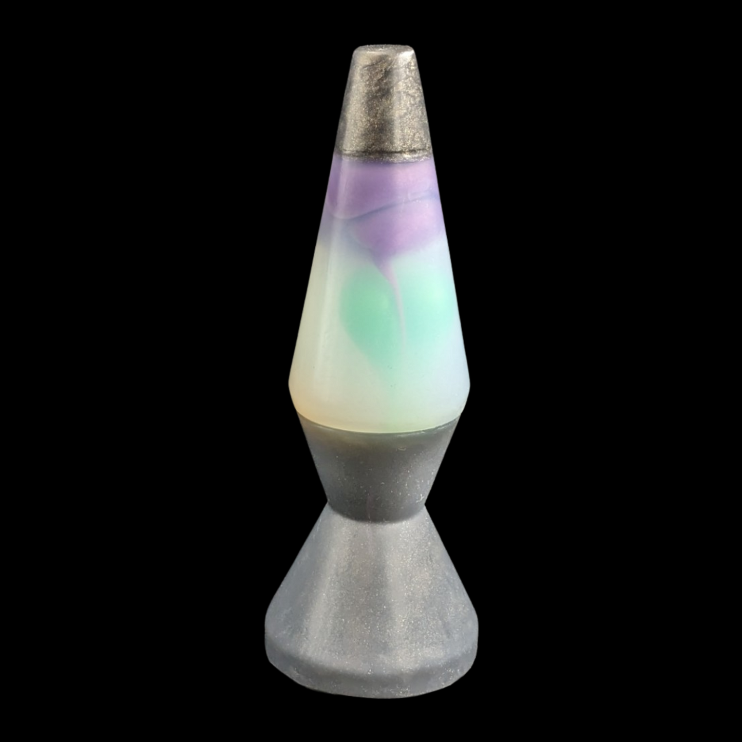 Lava lamp silicone butt plug dildo green