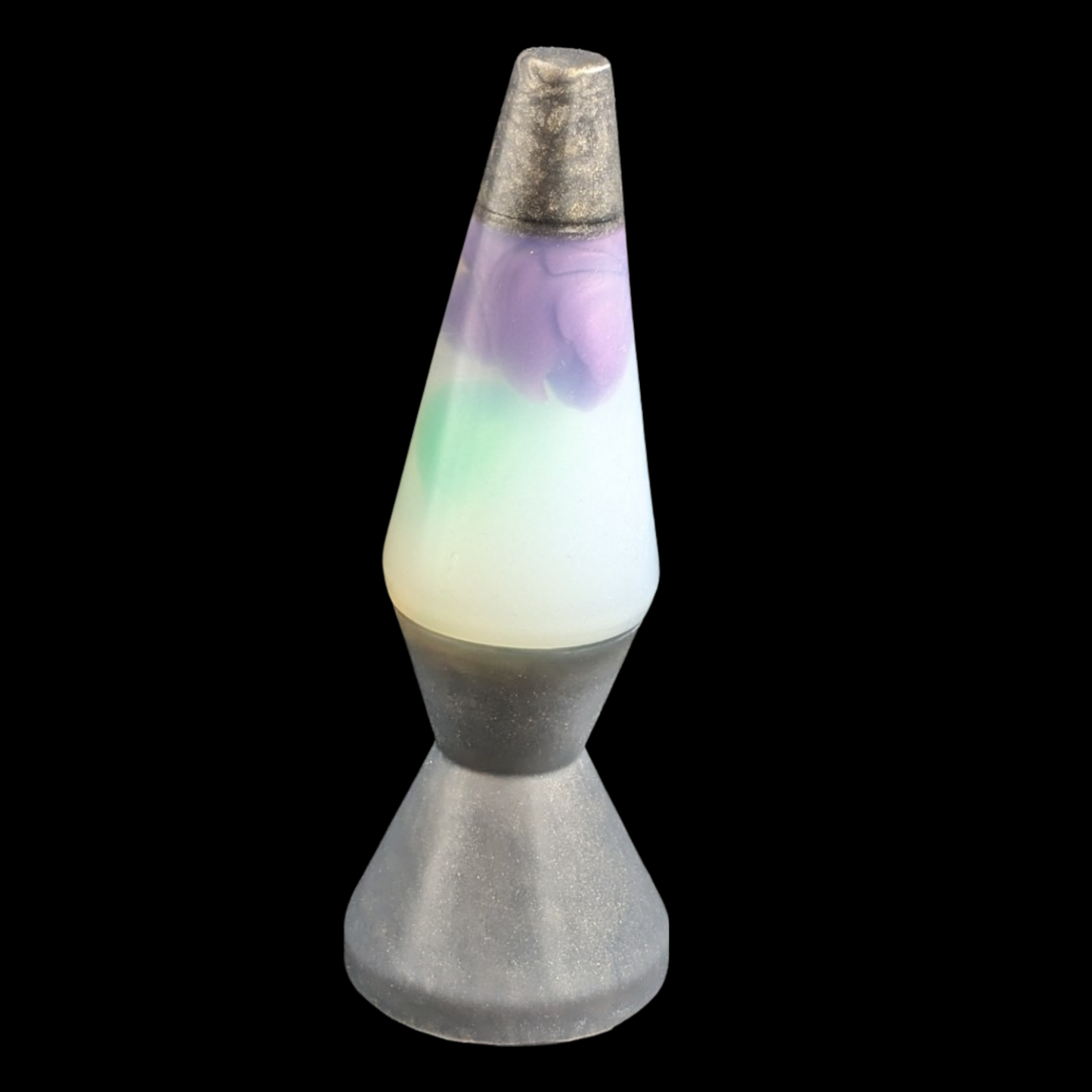 Lava lamp silicone butt plug dildo green