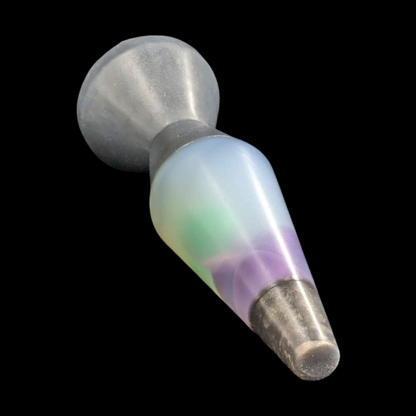 Lava lamp silicone butt plug dildo green